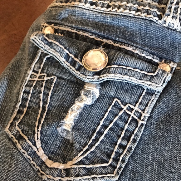 ZCO Premium Destroyed Distressed Bootcut Jeans - Picture 15 of 15